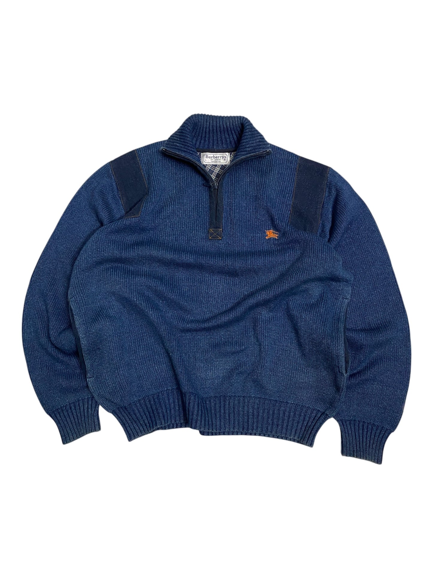 burberry half zip pullover (l)