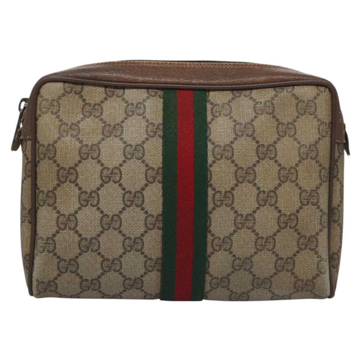gucci gg supreme web sherry line clutch bag