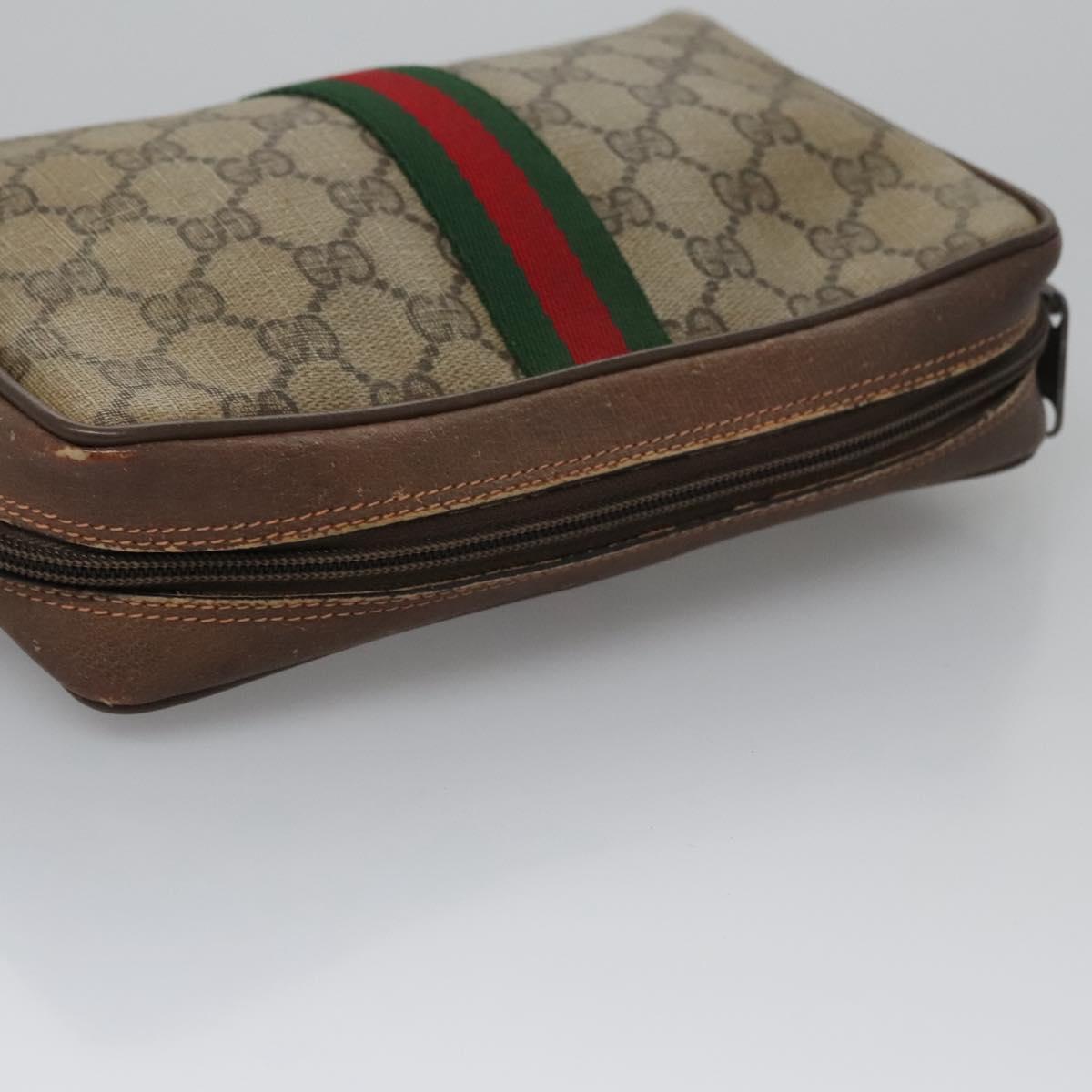 gucci gg supreme web sherry line clutch bag