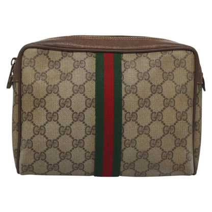 GUCCI GG Supreme Web Sherry Line Clutch Bag