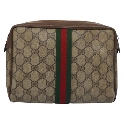 GUCCI GG Supreme Web Sherry Line Clutch Bag